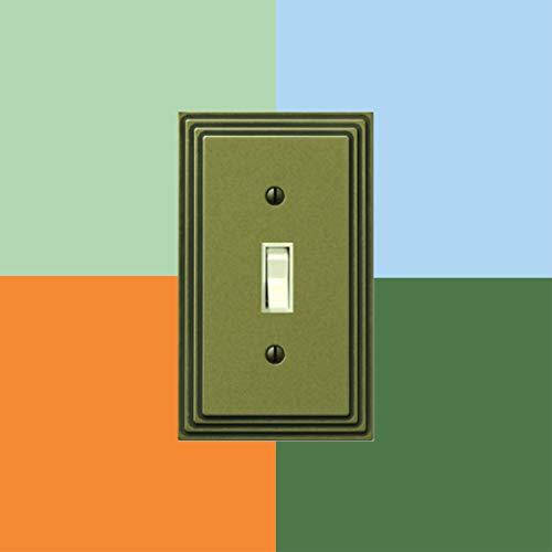 AMERELLE Amerelle Steps Single Duplex Cast Metal Wallplate in Rustic Brass Cast
