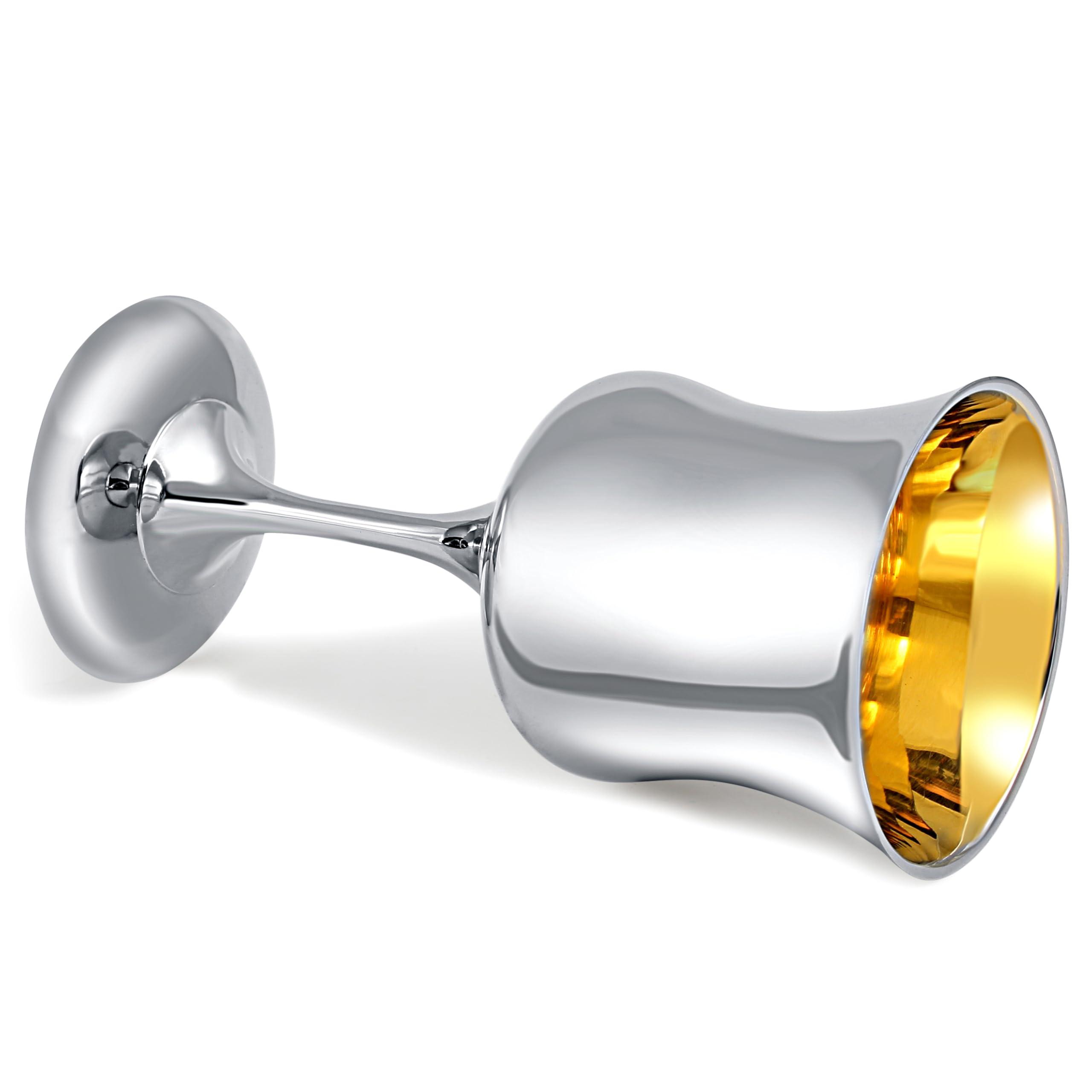 Zion Judaica Ltd Zion Judaica Classic High Polished Kiddush Cup Goblet For Shabbat, Passover and Yom Tov 5.75 oz Wine Cup for Rosah Hashanah Jewish New Years Gift for Bar/Bat Mitzvah Wedding Bris