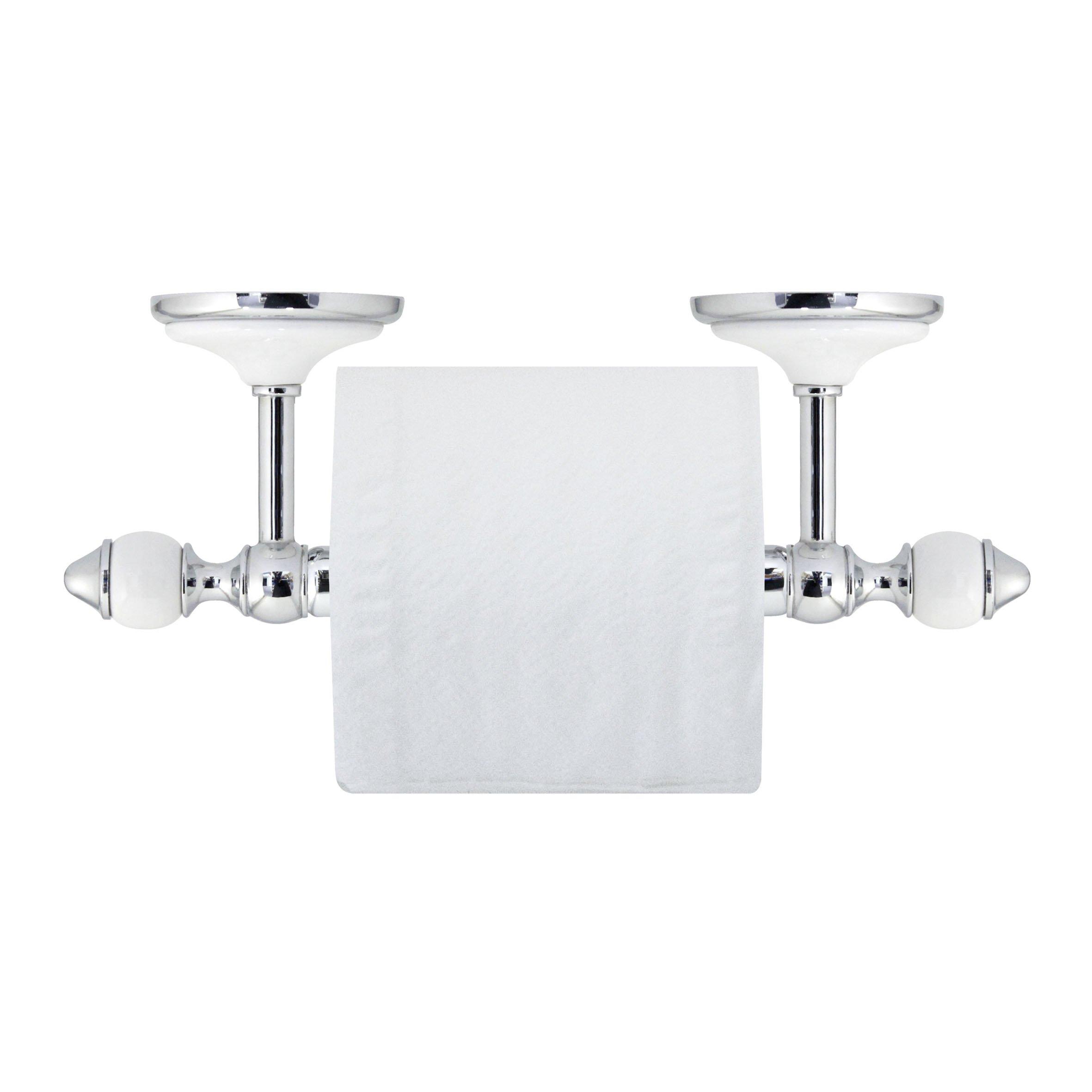 MODONA MODONA Toilet Paper Holder - White Porcelain & Chrome - Arora Series - 5 Year Warrantee