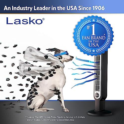 Lasko Lasko Oscillating Tower Fan, Quiet Fans with Remote, for Bedroom, Living Room, Office, Tower Fan with Remote, 3-Speed Timer, 42, Silver T42951