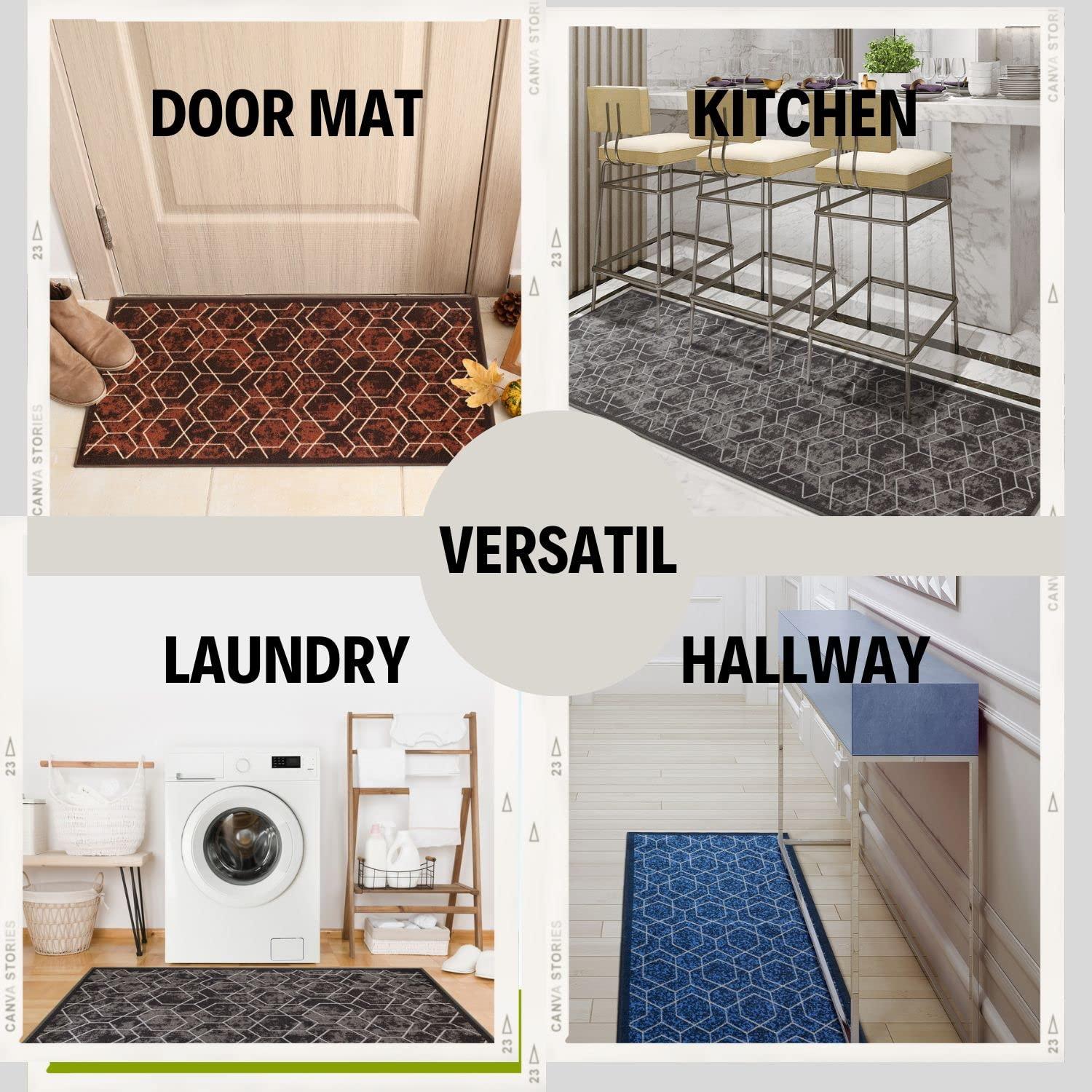 BY COCOON BY COCOON 2\'x8\' I Runner Rug| Carpet Runner Kitchen Runner Hallway Runner Runners Rugs for Hallway Non Slip (60 Cm x 244 Cm Grey Rug)