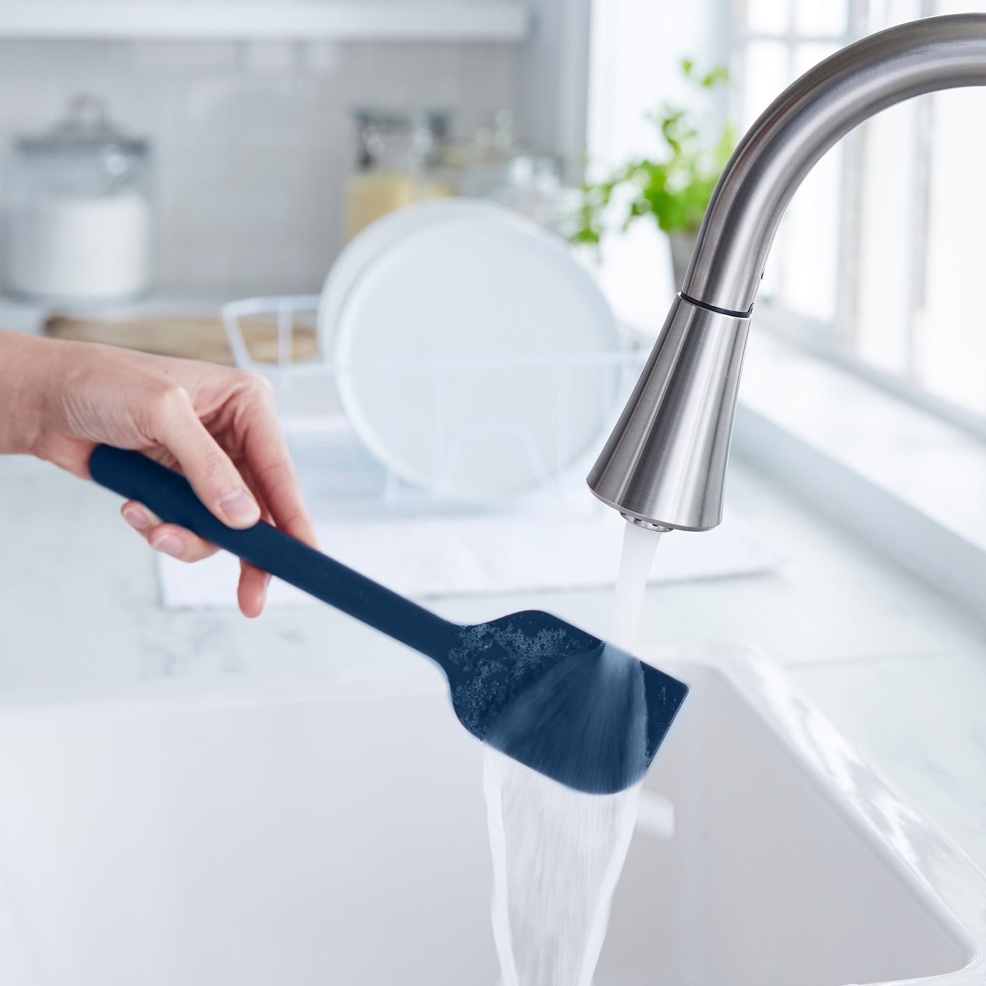 GreenPan GreenPan Silicone 5 Piece Cooking Utensil Set, Slotted & Solid Spoon, Turner, Spatula, Whisk, Flexible Nonstick Kitchen Tools, Steel Core, Heat-Resistant Anti-Slip Handle BPA-Free Dishwasher Safe Blue