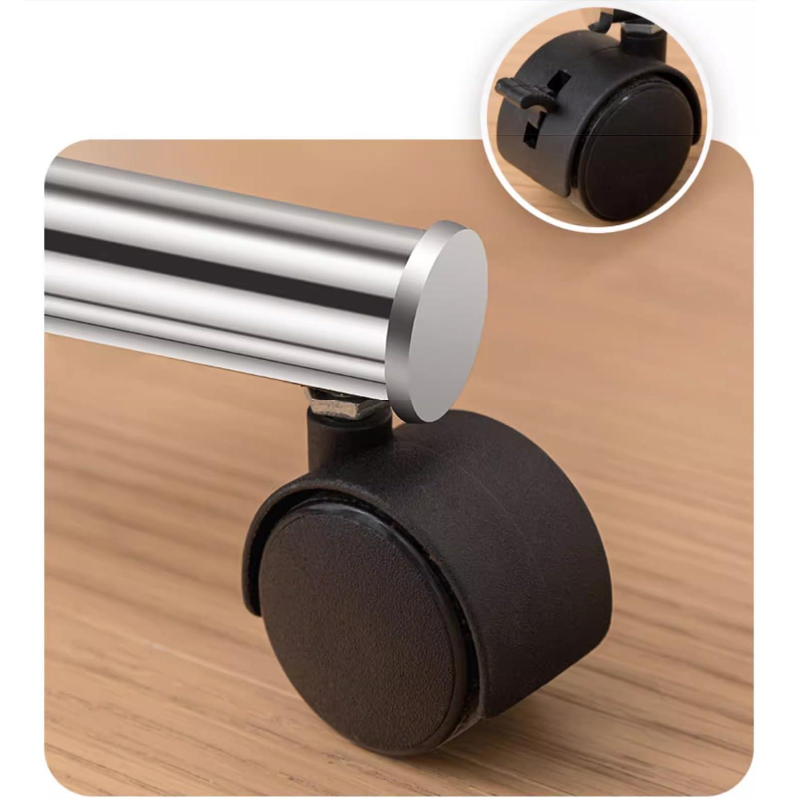 JOMRTS Heavy duty Garment rack Double Rod Clothing Rack On Wheels, Extendable Hanging Rod, Heavy Duty Clothes Rail With Shelves, Portable Closet Organizer For Bedroom, Stainless Steel Clothes Drying Rack