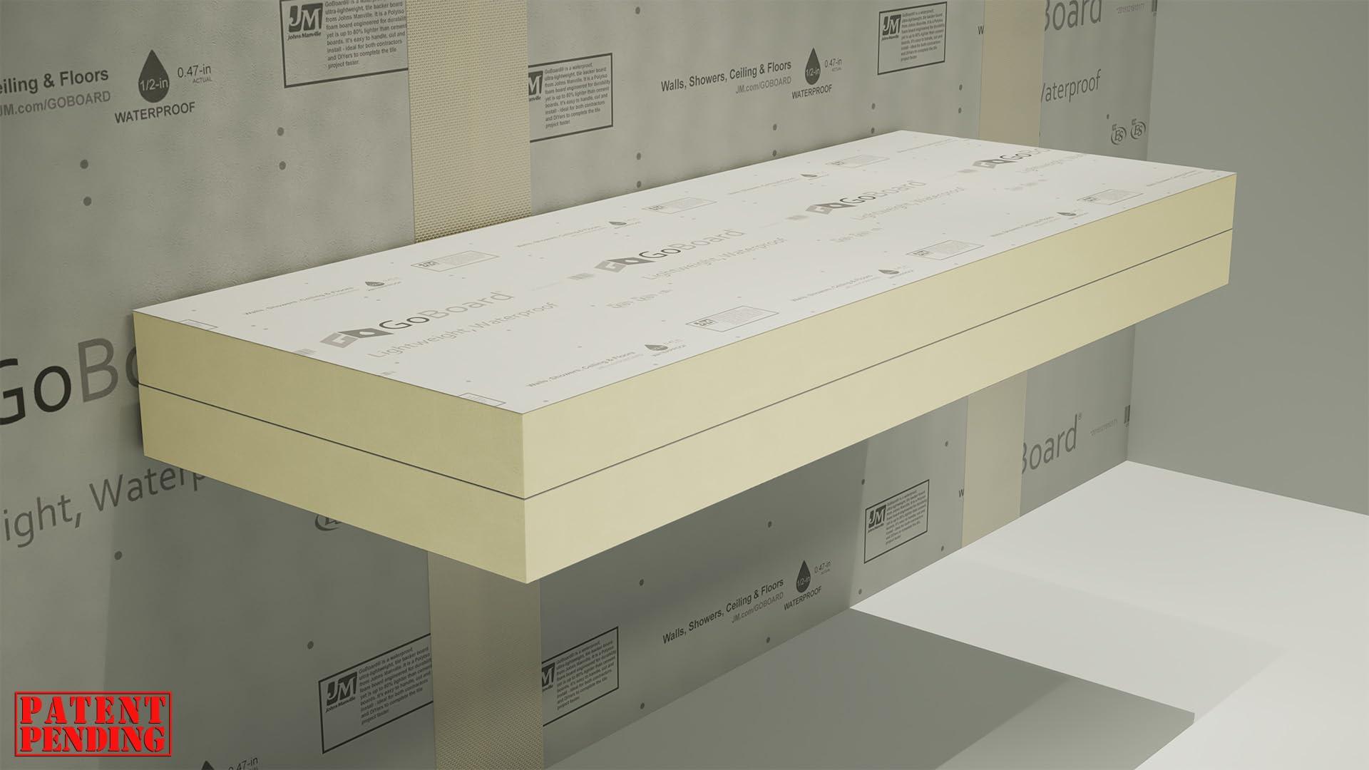 The Original Granite Bracket Floating Shower Bench Kit with GoBoard - Original Shower Bench Bracket (12x18)