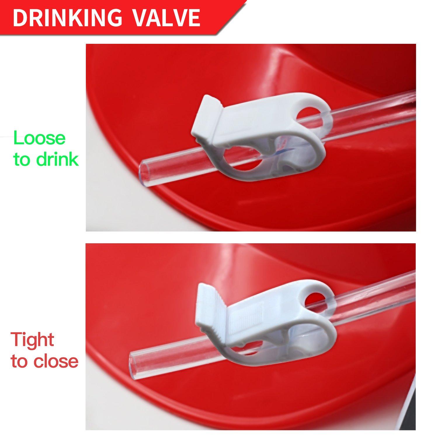 Novelty Place NOVELTY PLACE Drinking Helmet - Can Holder Drinker Hat Cap with Straw for Beer and Soda - Party Fun - Red