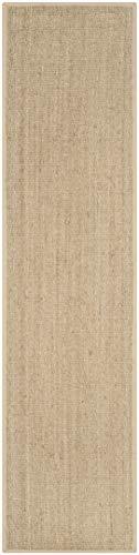Safavieh SAFAVIEH Natural Fiber Collection Runner Rug - 2\'6\" x 8\', Natural & Beige, Border Herringbone Seagrass Design, Easy Care, Ideal for High Traffic Areas in Living Room, Bedroom (NF115A)