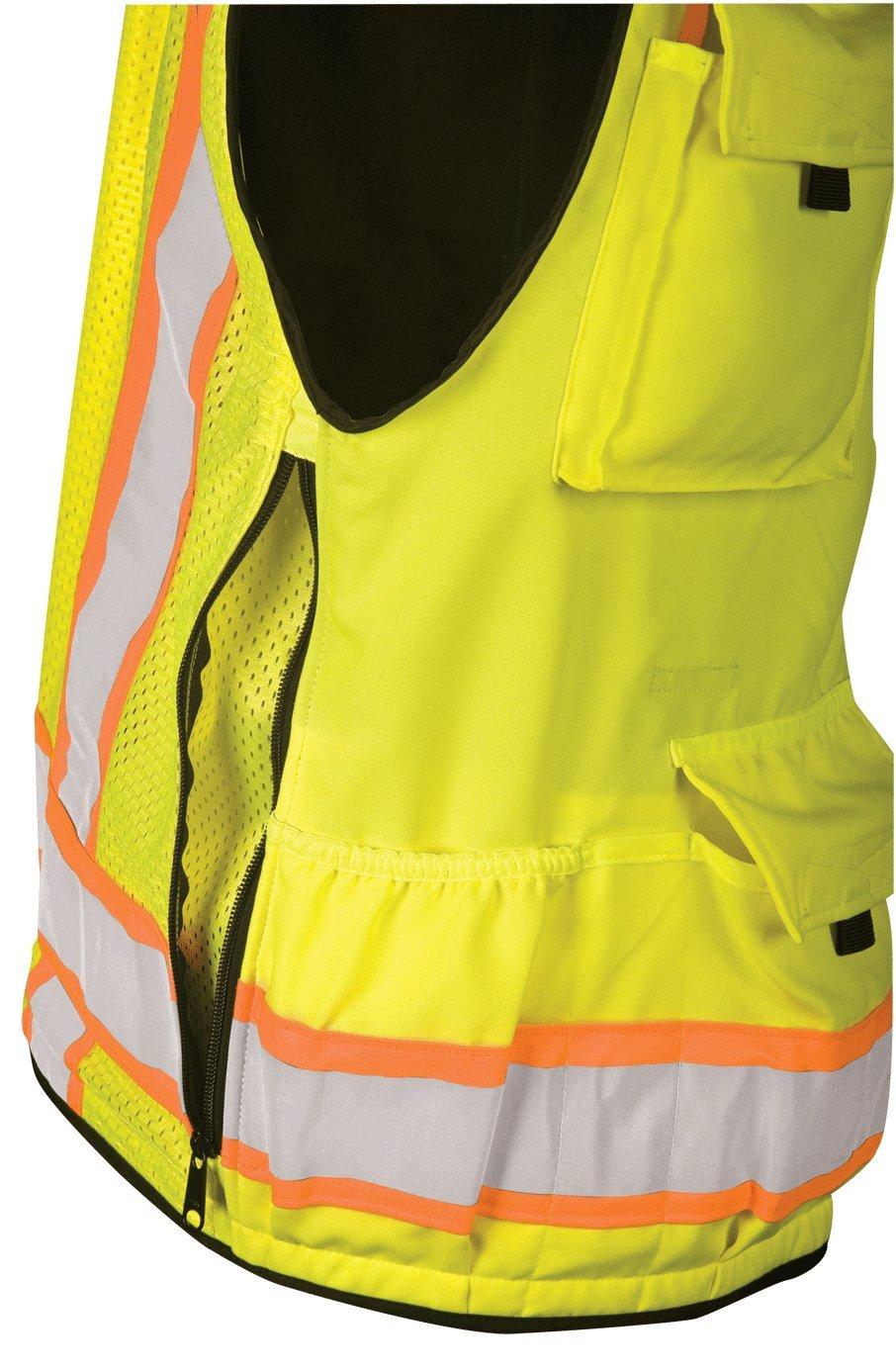 Kishigo ML Kishigo Mens Class 2 High Vis Professional Surveyor\'s Vest Lime 5XL S5000
