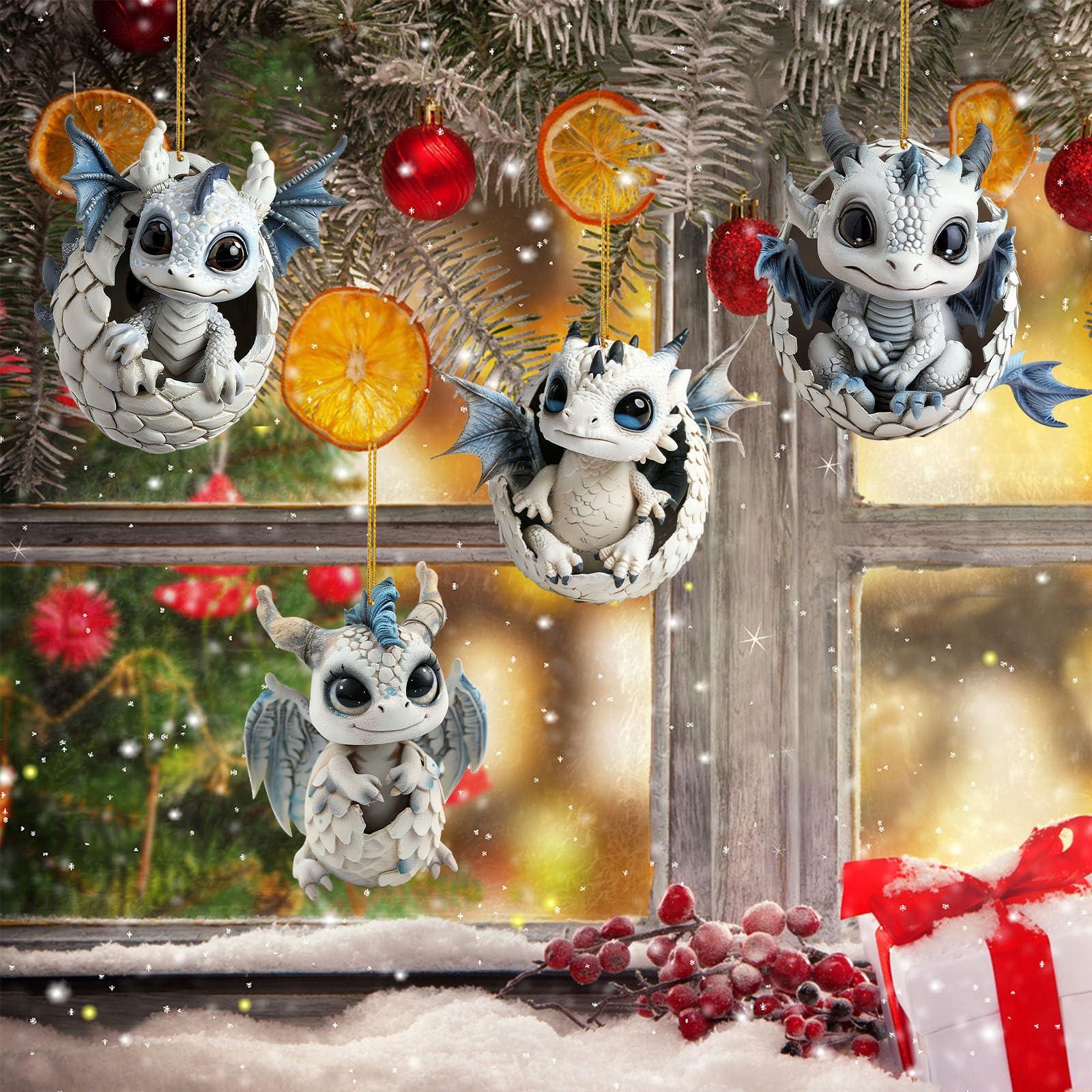 Whedai Hanging Lighted Christmas Decorations New Christmas Tree Decoration Acrylic Flat Pendant 2D Party New Year Christmas Crafts Independent Day Gnome (B, One Size)