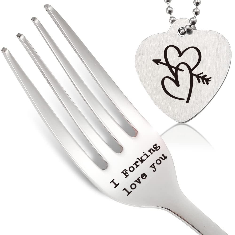 FOUGSTA Anniversary Fork Gift for Him, Her, Men, Valentine\'s Day Fork for Him, Husband, Funny Fork Gifts for Men, Husband, Boyfriend,Cute Fork Gifts for Women,Men, Fork Gifts Funny [FOOFORK3]