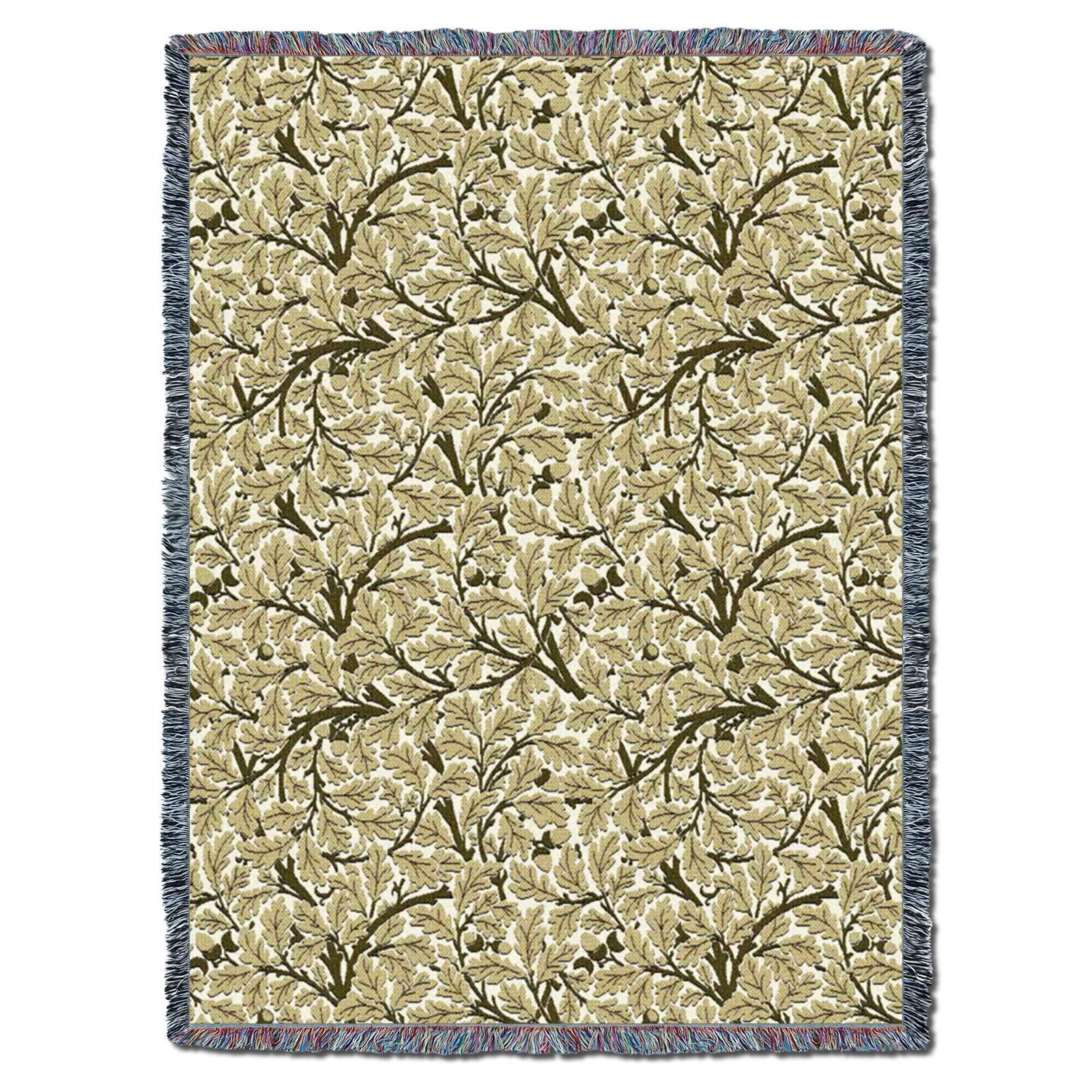 Pure Country Weavers Pure Country Weavers William Morris Oak Tree Gold Blanket XL - Arts & Crafts - Gift Tapestry Throw Woven from Cotton - Made in The USA (82x62)