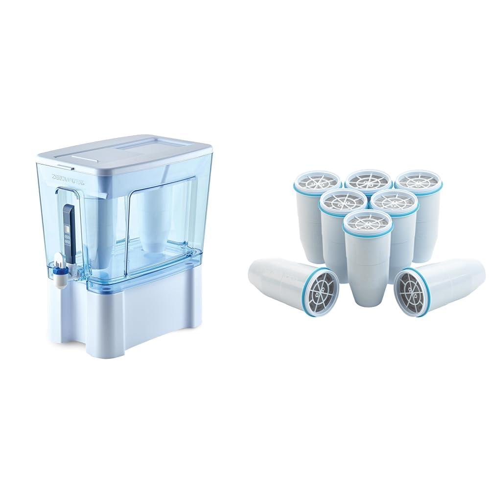 ZeroWater ZeroWater 52-Cup Ready-Read 5-Stage Water Filter Dispenser & Official Replacement Filter - 5-Stage Filter Replacement 0 TDS for Improved Tap Water Taste - System IAPMO