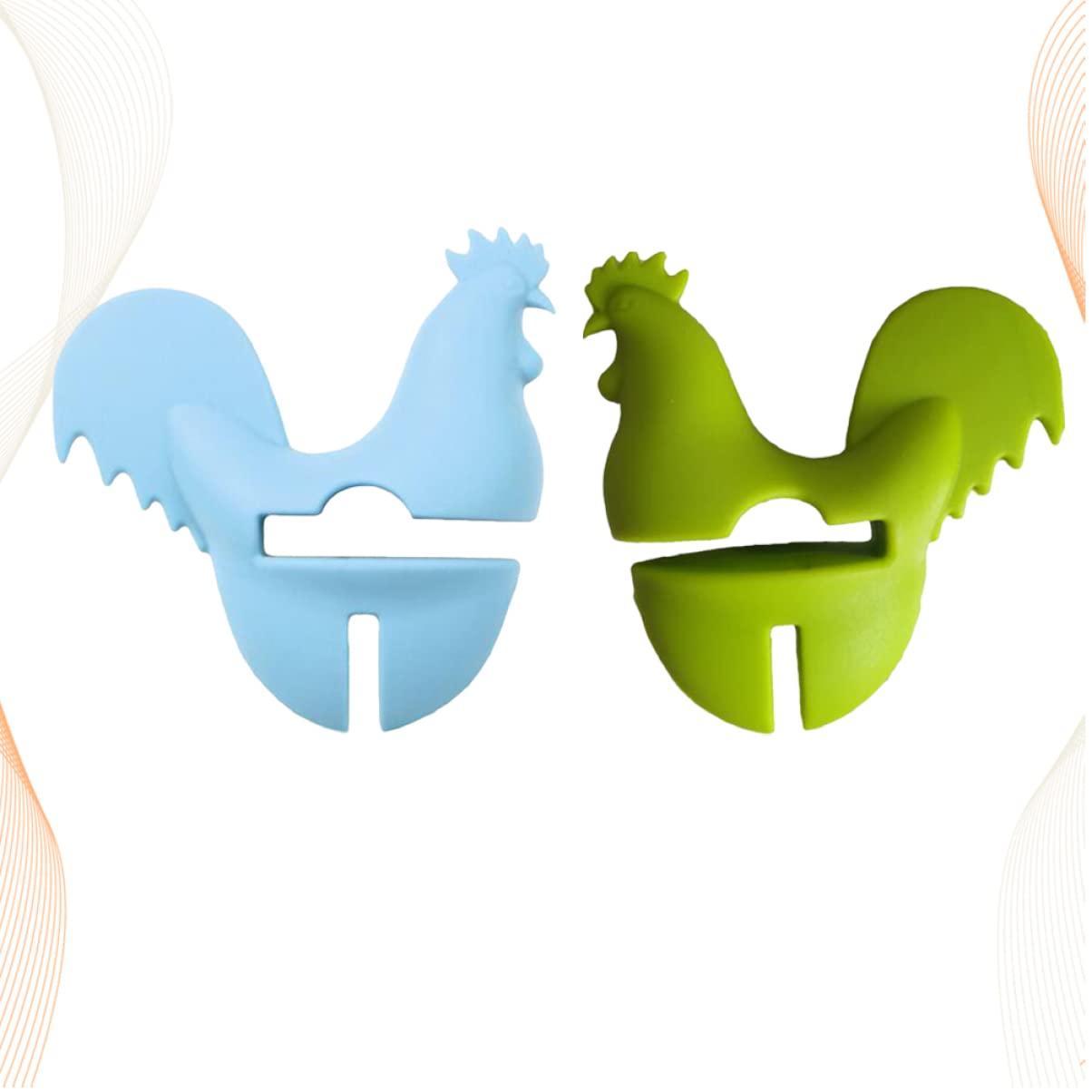 BESTonZON 6 Pcs Mini Oven Mitts Silicone Utensil Holder Oven Mittens Cartoon Pot Clip Spoon Rest Silicone Pot Lid Lifters Pot Side Clip Rest Pot Overflow Stopper Anti-scald Pot Clip The Bird