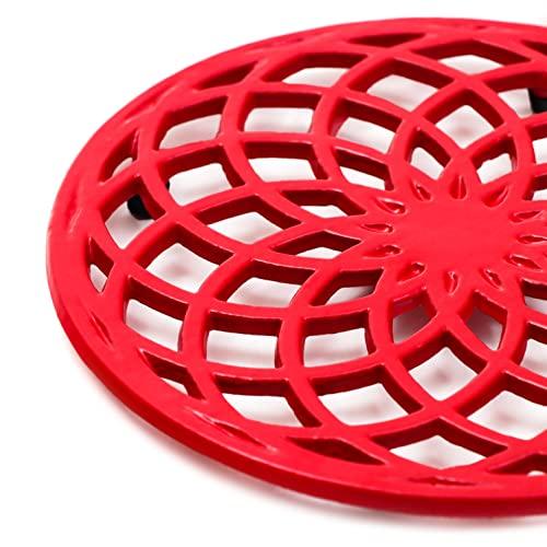 Trademark Innovations Cast Iron Decorative Metal Trivet Set by Trademark Innovations (Set of 3 Red)