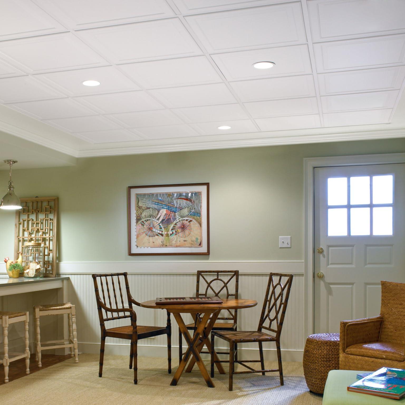 Armstrong Armstrong Ceiling Tiles; 2x2 Ceiling Tiles - 6 pc White; Acoustic Ceilings for Suspended Ceiling Grid; LEDGES 1205