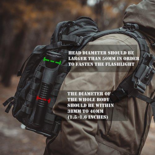 Weltool Weltool Open Top Flashlight Holster Holder Belt Carry Cases Compatible MAGLITE ML300, 2-6CELL D Series, MAGCHARGER Rechargeable