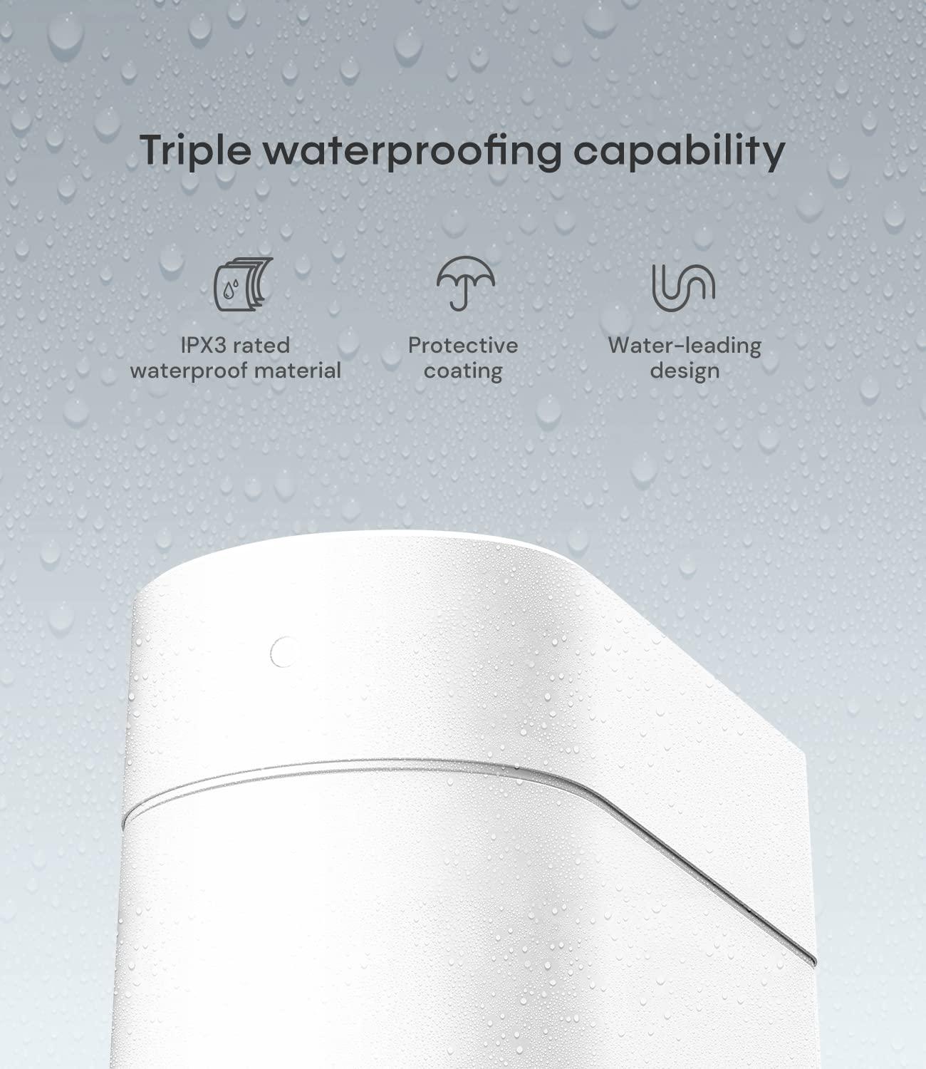 TOWNEW TOWNEW T3 Slim Automatic Infrared Motion Sensor Trash Can with Lid, Self Sealing & Changing 3.4-Gal Waterproof Garbage Can, Bathroom Touchless Trash Cans with Lids- White x1 Refill Ring(Up to 20 Bags)