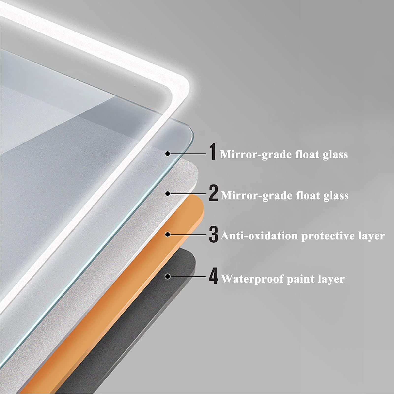 WXZX LED Round Mirror Bathroom Vanity Mirror Lighted Makeup Mirror with Lights and Magnifier Circle Moon Wall Mounted Mirror, Dimmable, for Washroom, Entryway, Living Room, Vanity Mirror and More