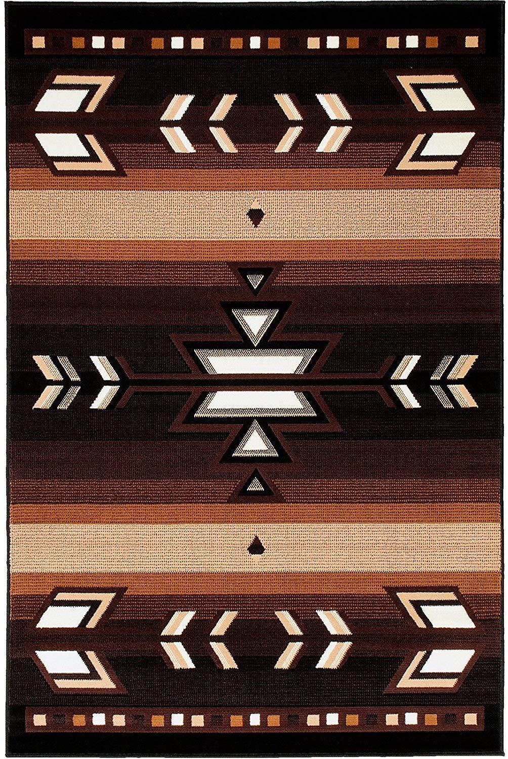 champion rugs champion rugs Southwest Southwestern Modern Native Navajo American Indian Arrows Black Area Rug (8 Feet X 10 Feet)