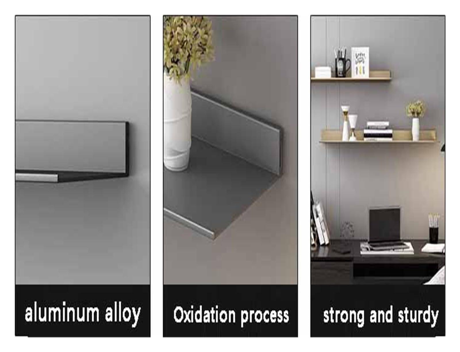 SGeneE Wall Shelves Wall Shelf Metal Wall Mounted Light-Emitting Shelves, Built-in Illuminated LED Light and Transformer, Lighted Display Stand for Wall Countertop Bathroom(Grey-120cm/47.2in)