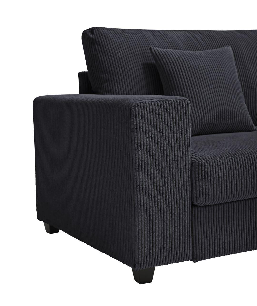 SCANORDIC SCANORDIC 117.2\" Modular Sectional Sofa, Modern Large L-Shape Modular Sectional Sofa with Chaise, Modular Sectional Couch for Living Room, Apartment, Studio, Office, Dark Grey