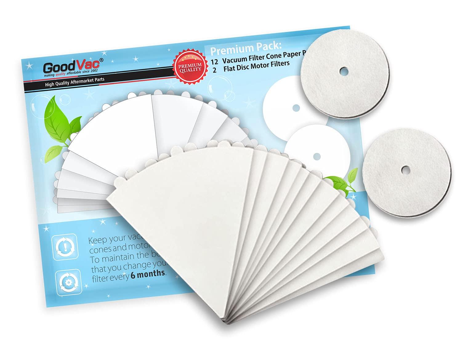 GOODVAC GOODVAC Replacement Filter Cones Compatible with Filter Queen 12 Prefilters 2 Motor Disc Filters Premium Pack (1)