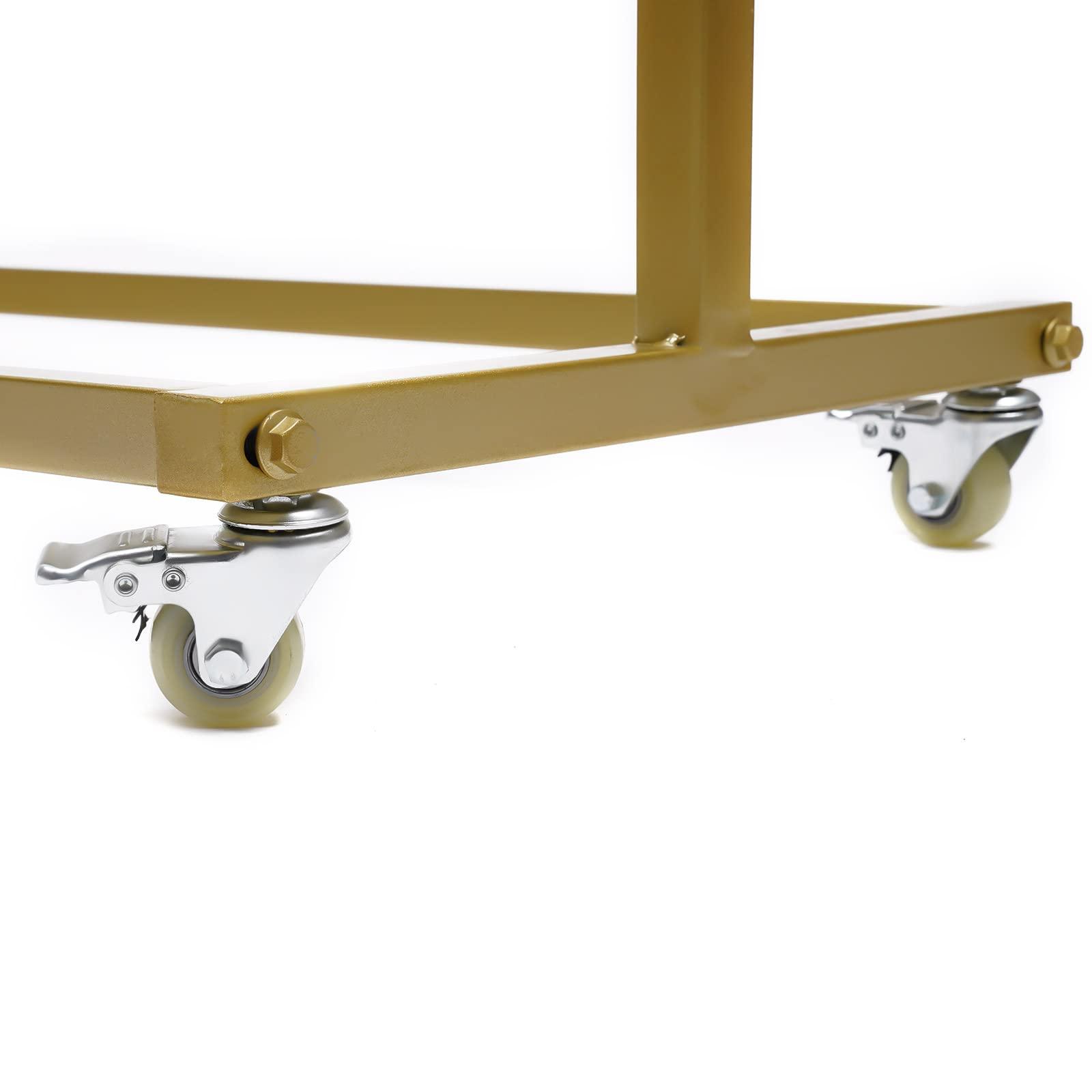Fetcoi Fetcoi Clothes Rack with Wheels, Sturdy Steel Frame, Gold Garment Rack Clothing Racks for Hanging Clothes