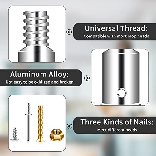 Sartatue Sartatue Thread Tip Replacement,Ultra Threaded Tip Repair Kit 1 Inch Extension Pole Adapter Tips Metal Threaded Handle Tips for Mop Broom Brush (1 Inch-2PCS)