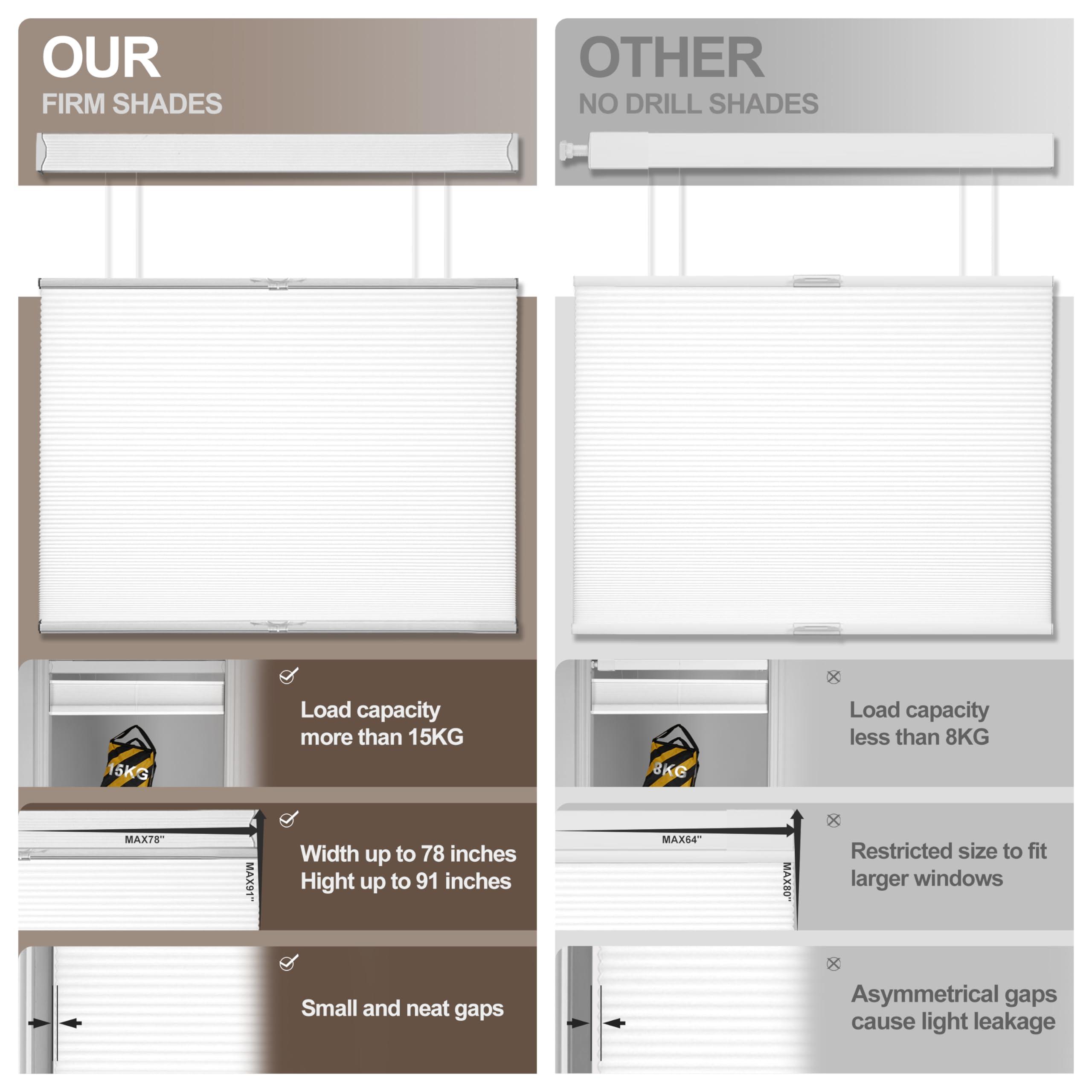 Boolegon Boolegon Top Down Bottom Up Light Filtering Cellular Shades Cordless Color Match Honeycomb Blinds for Windows Custom Size, Brown, 43" W x 48" H