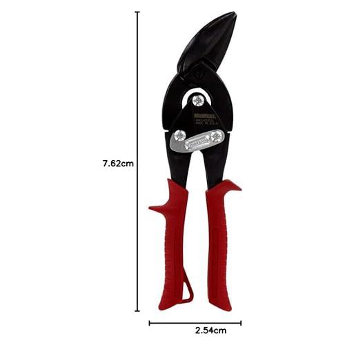 Midwest Tool & Cutlery MIDWEST Blackout Series Aviation Snip - Left Cut Offset Tin Cutting Shears with Forged Blade & KUSH\'N-POWER Comfort Grips - MWT-6510LO
