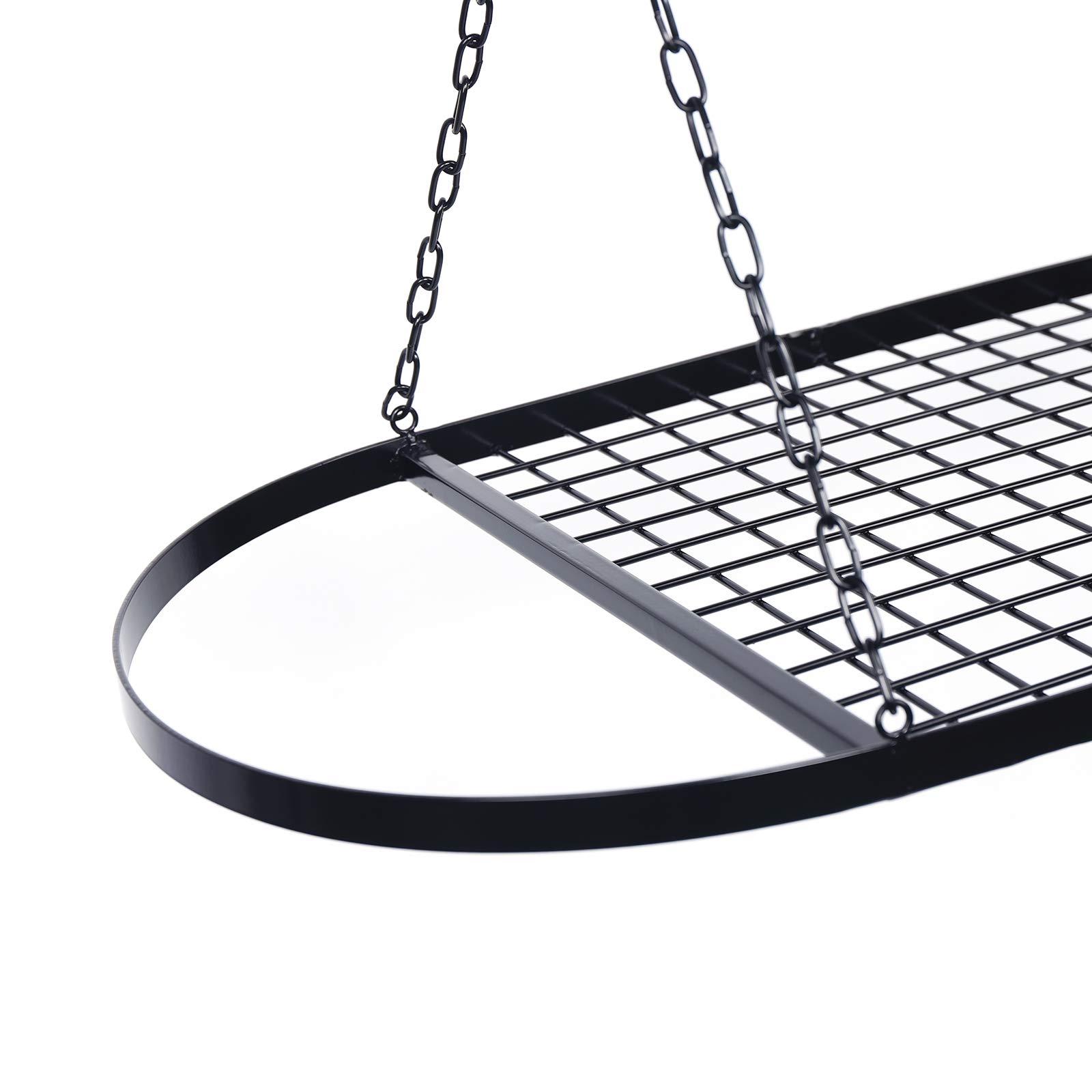 YIYIBYUS YIYIBYUS Square Grid Wall Mount Pot Rack,Ceiling Mount Grid Pot Pan Rack,Kitchen Cookware Hanging Organizer for Kitchen Storage and Organization, Iron Material(Black)