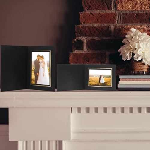 Neil Enterprises Inc. Neil Enterprises Inc. Classic Black w/Gold Trim 7\" x 5\" Photo Folder - Pack of 100