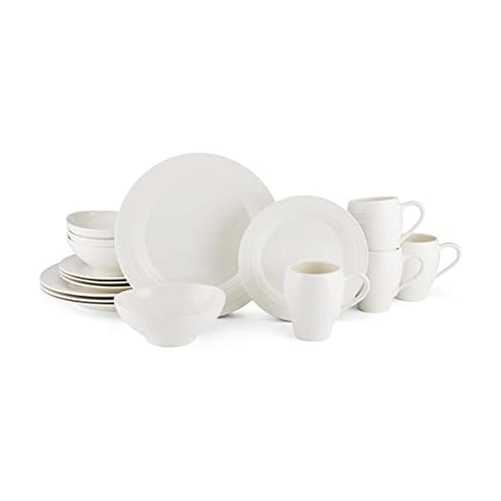 Mikasa Mikasa Swirl White 16 Piece Dinnerware Set, Service for 4