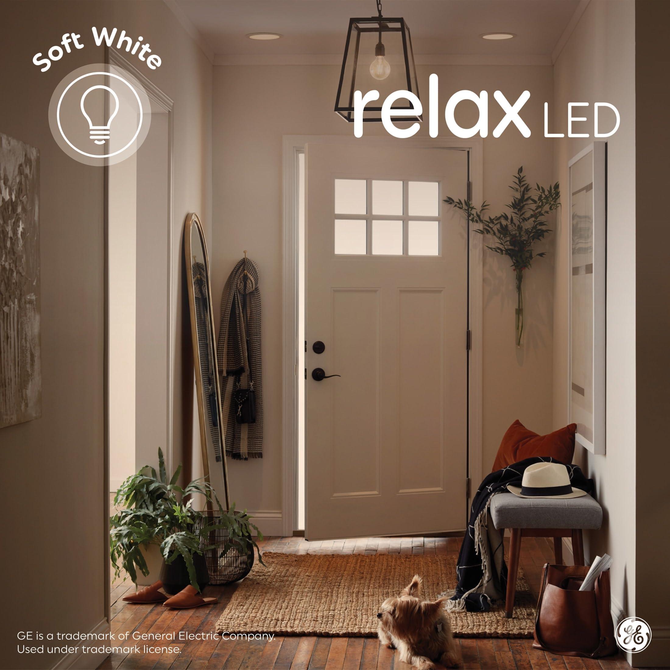 GE GE Relax LED Light Bulbs, 40 Watt, Soft White Candle Lights, Decorative Light Bulbs, Frosted, Small Base (36985), 4 Bulbs