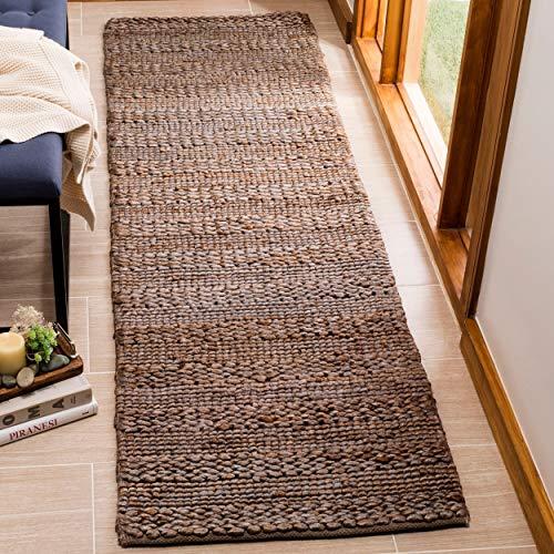 Safavieh SAFAVIEH Natural Fiber Collection Runner Rug - 2\'3\" x 8\', Beige, Handmade Braided Woven Jute, Ideal for High Traffic Areas in Living Room, Bedroom (NF212B)
