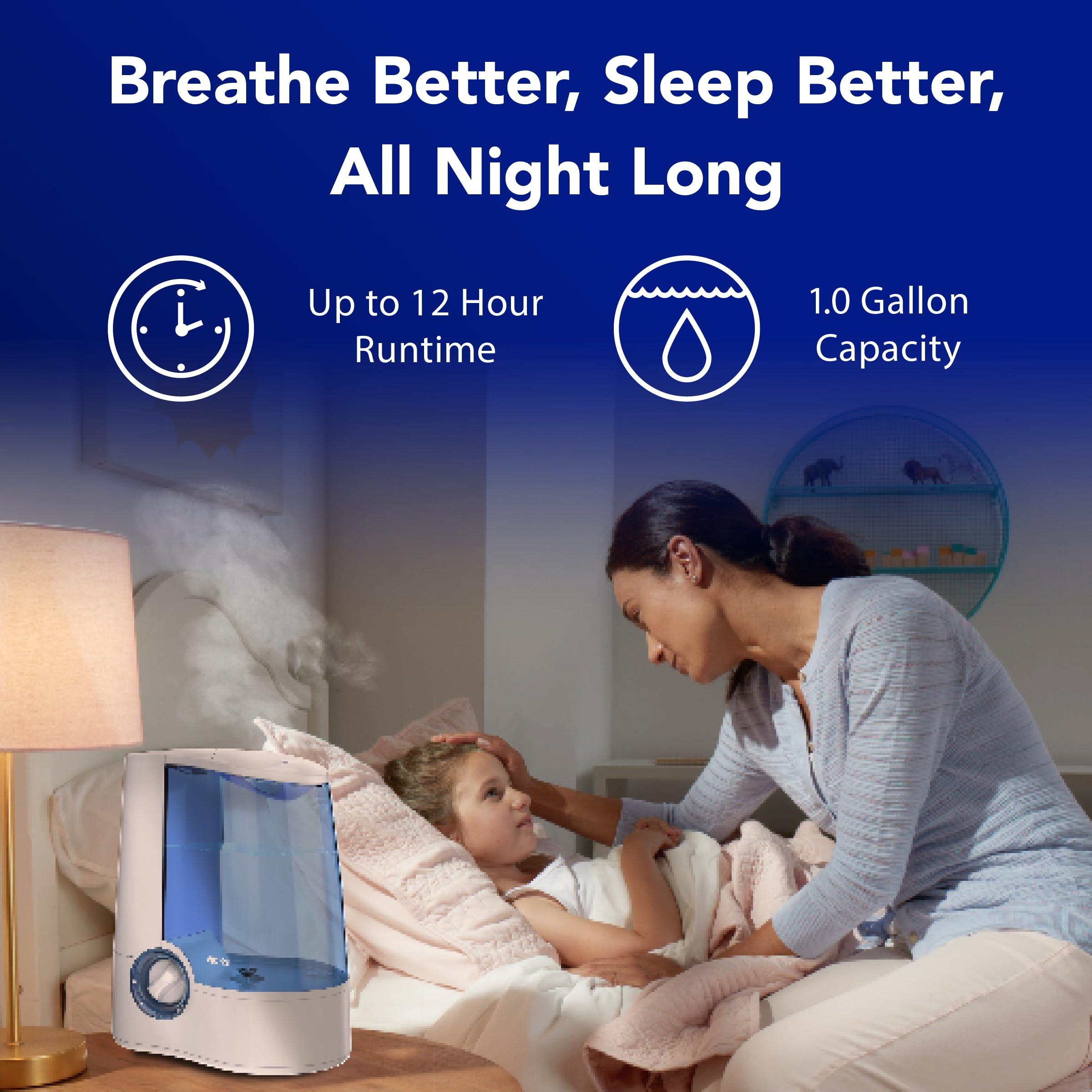 Vicks Vicks Warm Mist Humidifier - Air Humidifier for Bedroom, Home & Large Room, Baby, Kids and Adults Soothing Steam Vaporizer for Cough, Congestion, Allergies & Dry Air, VapoSteam Compatible