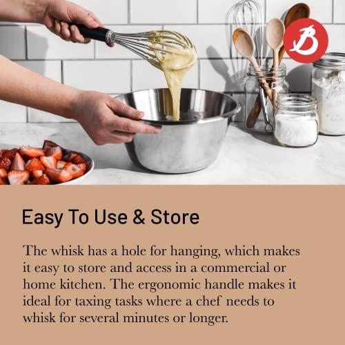De Buyer de Buyer GOMA Universal Whisk - 11.75” - Ideal for Commercial & Home Kitchens - Designed for Heavy, Frequent Use - Ergonomic & No-Slip Grip - Dishwasher Safe