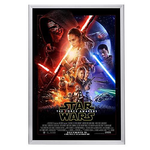 SnapeZo SnapeZo Movie Poster Frame 27x40, Silver, 1.25 Inch Aluminum Profile, Front-Loading Snap Frame, Wall Mounting, Professional Series for One Sheet Movie Posters