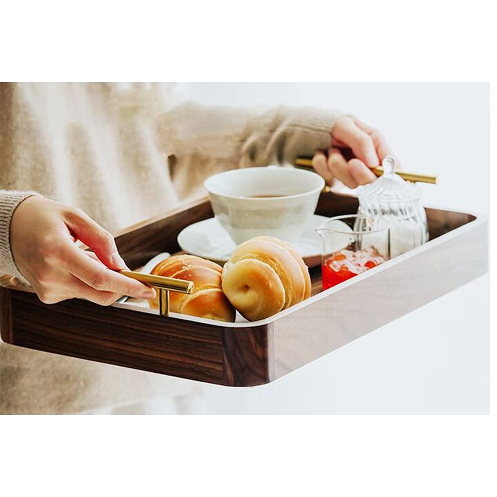 NABEIM Serving Tray Decorative Wood,Trays for Coffee Table,Rustic Wooden Serving Trays with Handle Nesting Multipurpose Trays for Breakfast Coffee Table Butler Food Serving Trays (Size : Style3)