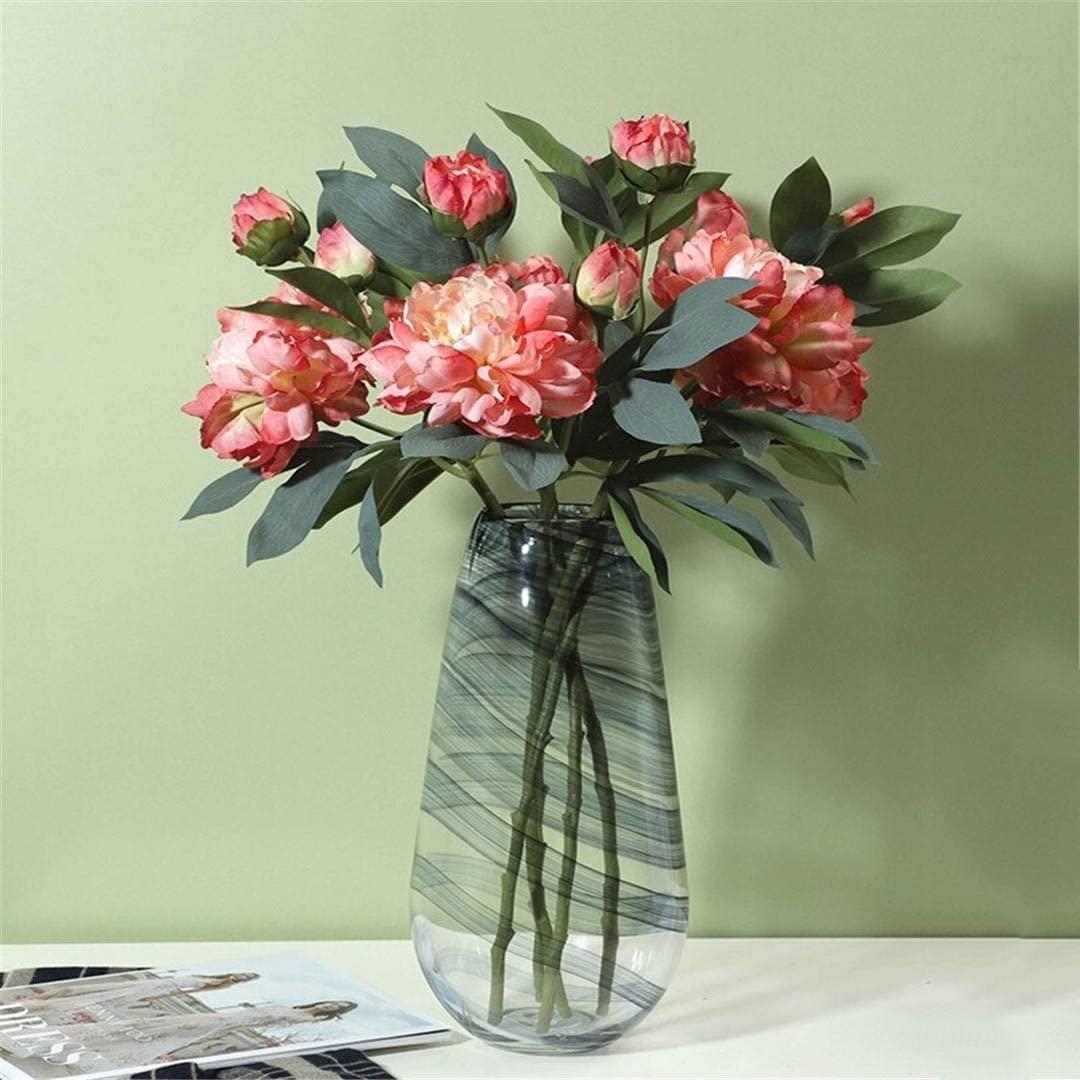 LEVINE artificial flowers garland,decorations for wreaths,decorative artificial flow Peony Branch Fake Flowers Home Party Wedding Decorationcial flower Room Decor (Color : Bianco) ( Color : Coral Pink )