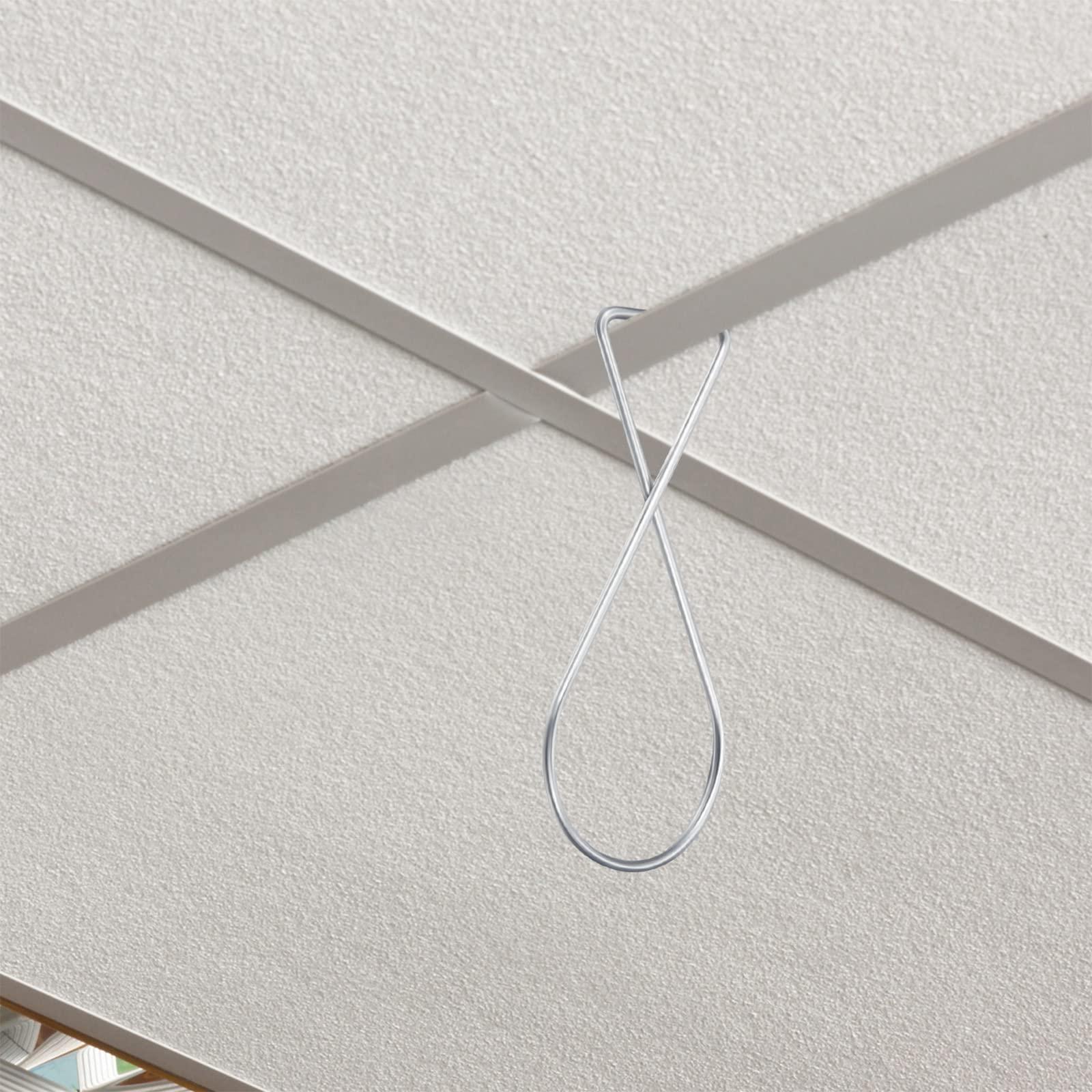 Outus 300 Packs Ceiling Hook Tile Hooks T-bar Clips Drop Ceiling Clips for Office, Classroom, Home and Wedding Decoration, Hanging Sign from Suspended Tile/Grid/Drop Ceilings