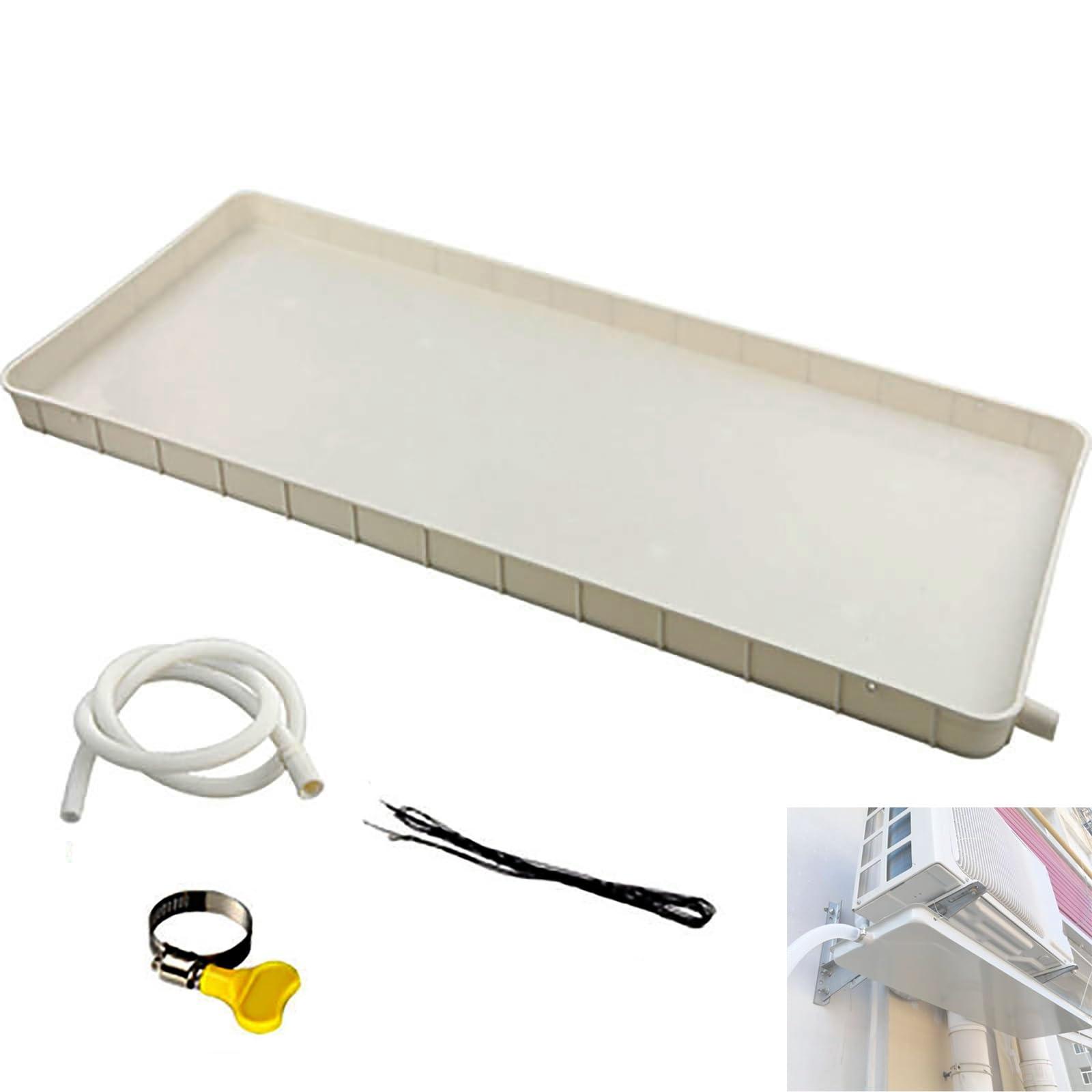 GQMYCDM Condensate Drain Pan Plastic Drip Tray, AC Drip Pan with Drain, Universal Window Air Conditioner Drain Kit, for Indoor/Outdoor Split Air Conditioner Heat Pump Systems(Color:3-5P,Size:Hose 400cm)