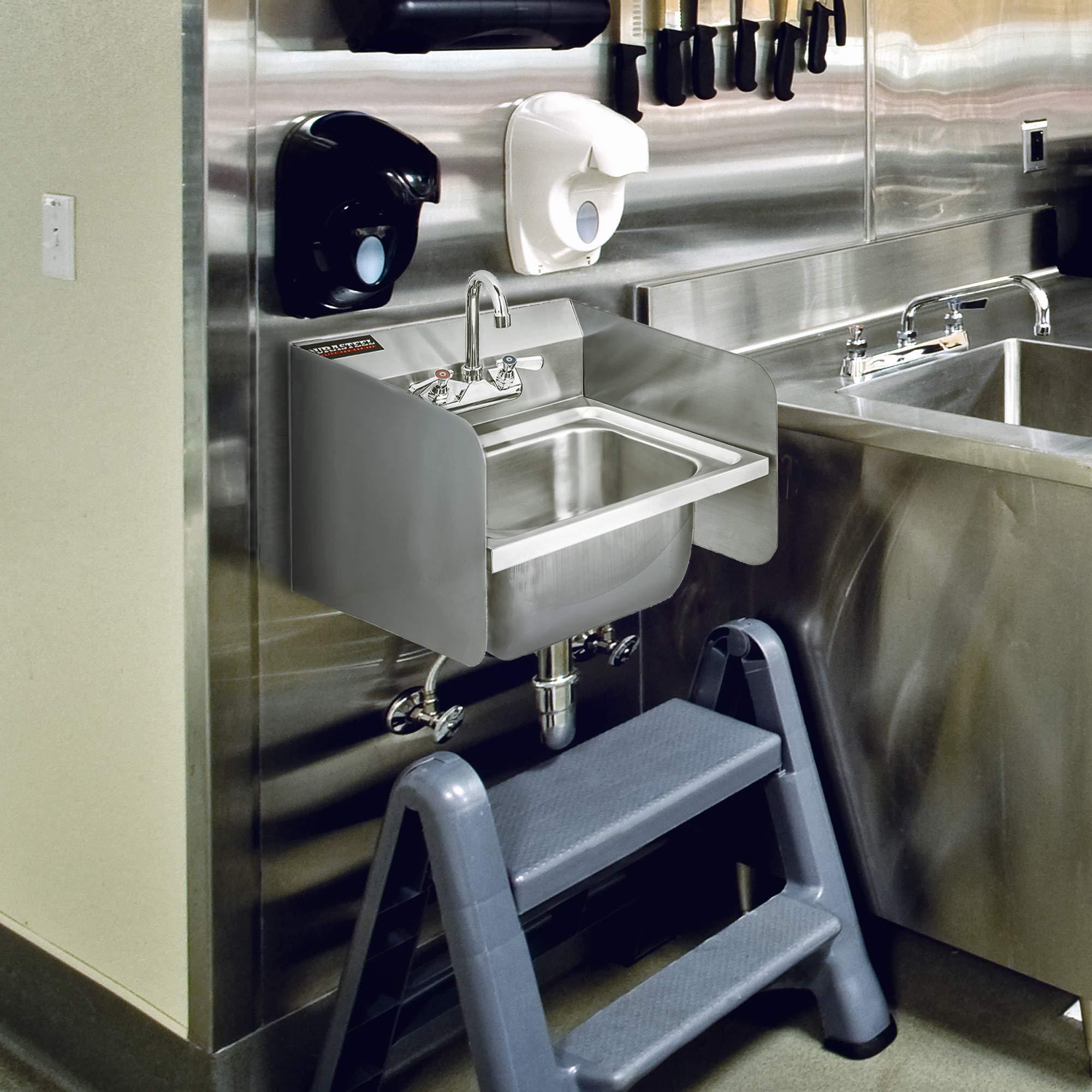 DuraSteel DuraSteel Stainless Steel Splash Guard-17\" x 12\" Wall Mount Commercial Shield Kitchen Safety & Hygiene Cooking Splatter Screen-Ideal for Hand, Prep, Utility Sink, Silver