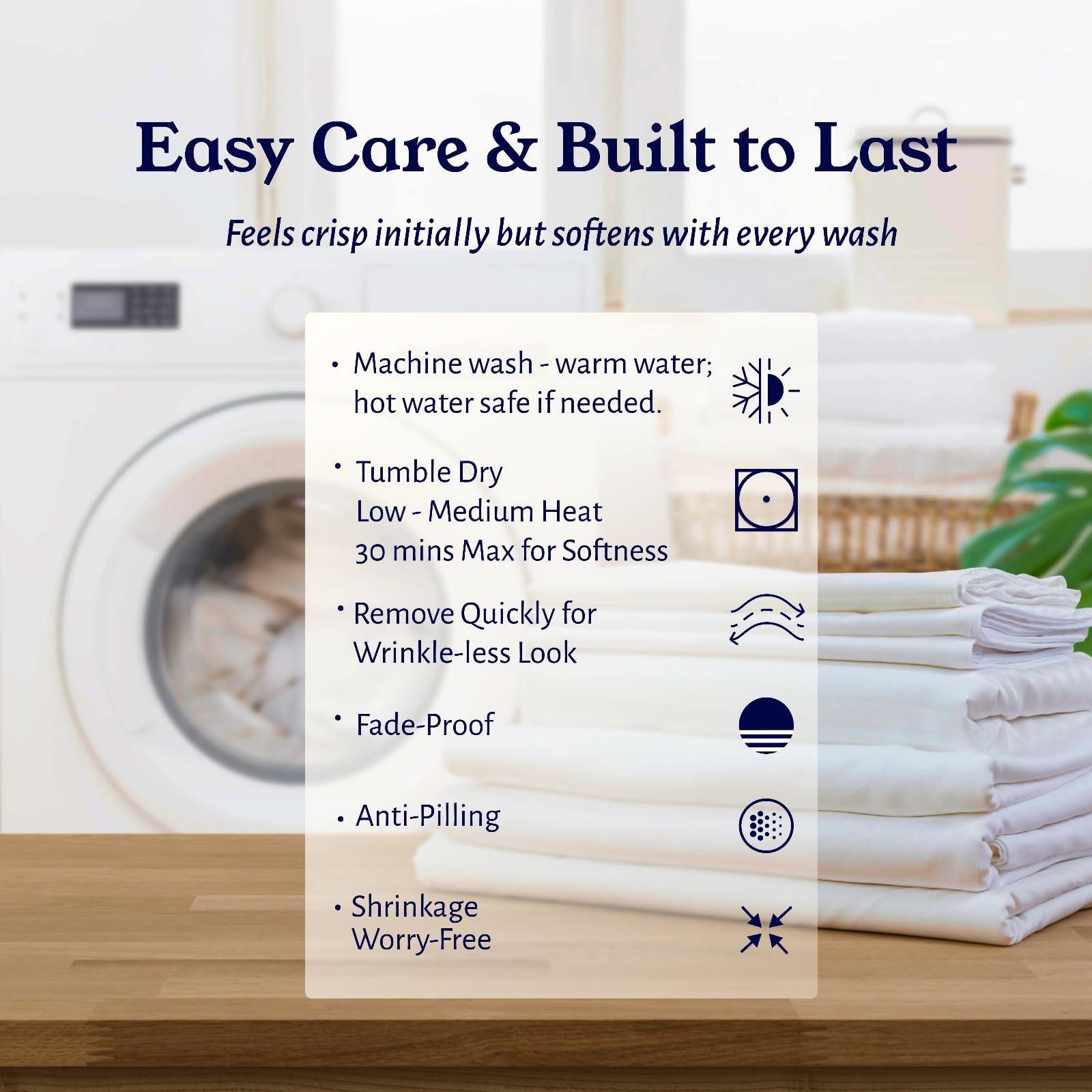 California Design Den California Design Den 100% Organic Cotton King Size Sheet Set, Percale Sheets, Deep Pocket King Sheets, GOTS Certified Luxury Sheets, King Size Cotton Bed Sheets, Blue Hydrangea Sheets