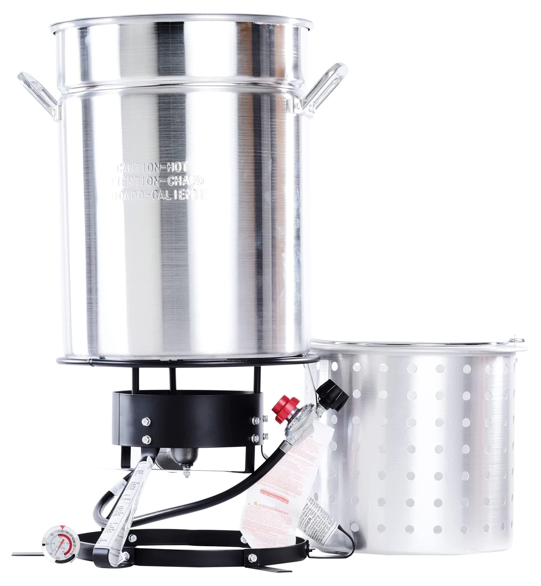 King Kooker King Kooker 5012A Package Boiling and Steaming, Silver, Balck & WKA2 18-Inch Nickel Plated Skimmer