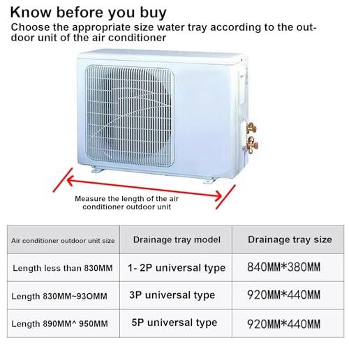 WYHBXD Air Conditioner Condensate Drain Pan, Outdoor Stainless Steel Universal Ac Drip Cushion Water Collecting Drainage Pan, for Window Ac and Mini Split Units (Color : 3P 92x44cm/36x17in)