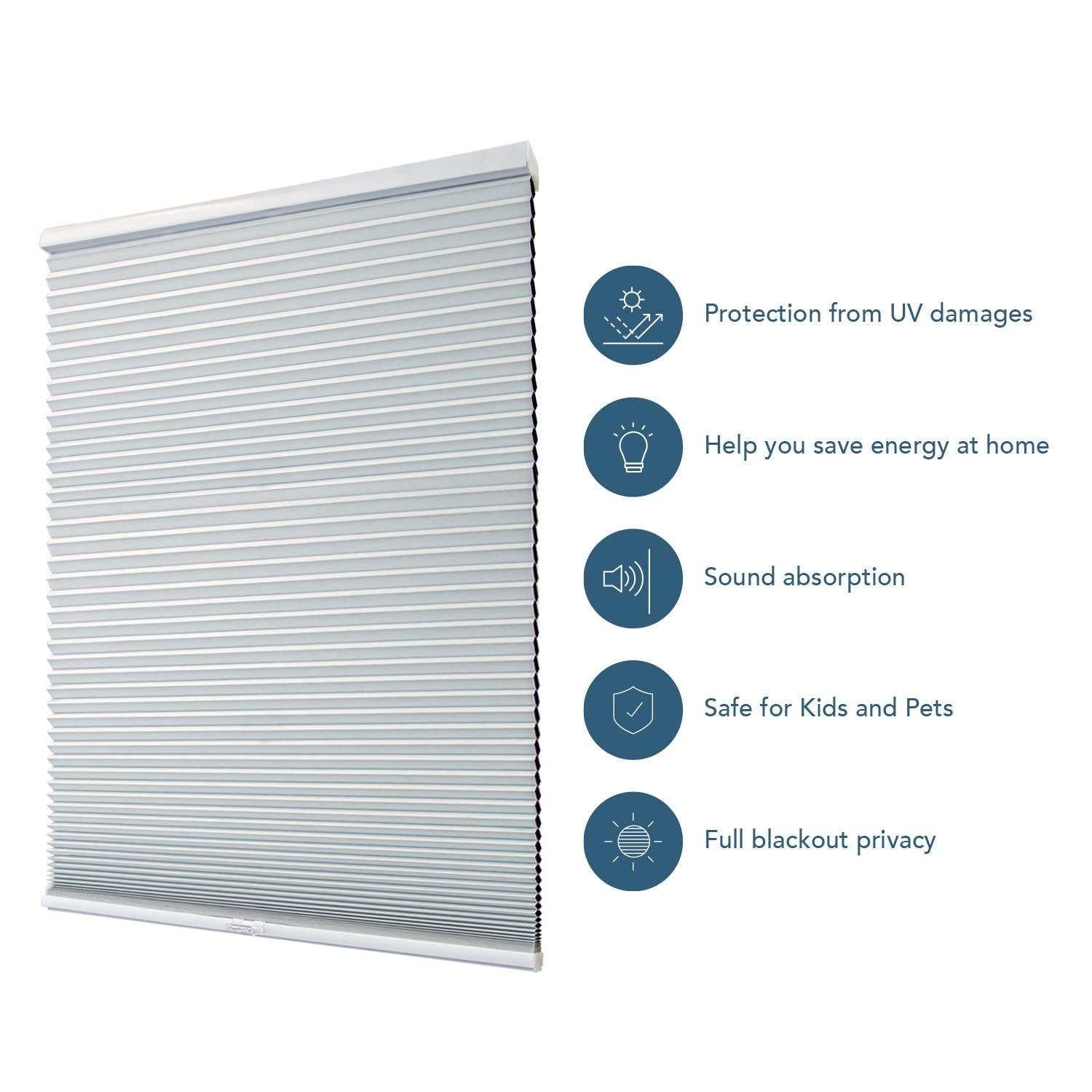 CHICOLOGY CHICOLOGY Cellular Shades, Window Blinds Cordless, Blinds for Windows, Window Shades for Home, Window Coverings, Cellular Blinds, Door Blinds, Evening Snowfall, 50" W X 84" H