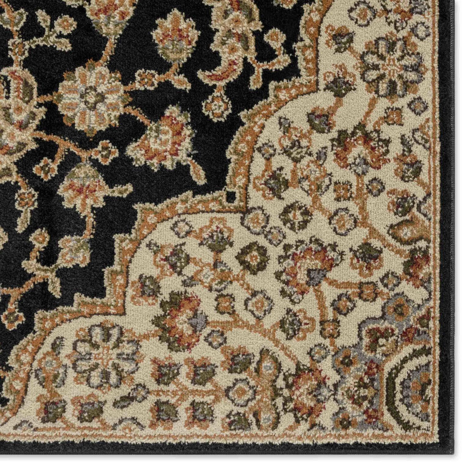 Home Dynamix Home Dynamix Royalty Medallion Traditional Area Rug, Black/Ivory, 7'8"x10'4"