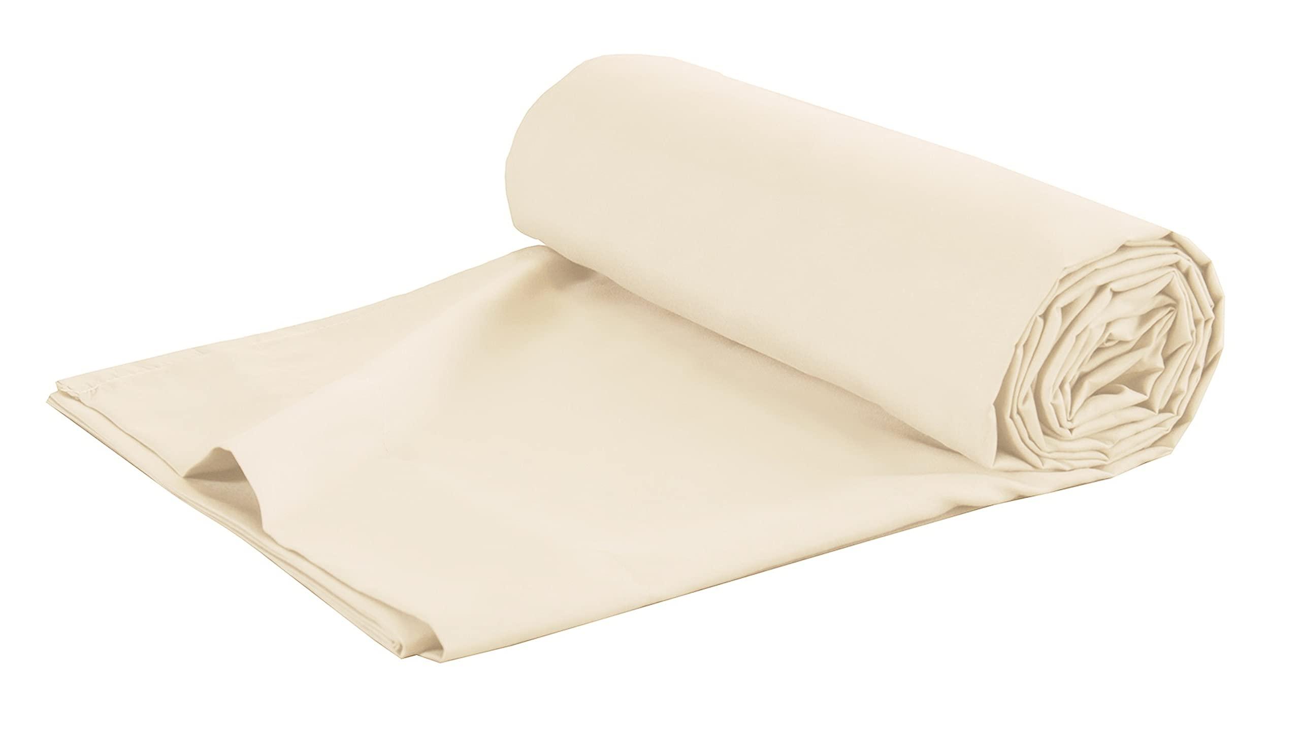 Elegant Comfort Elegant Comfort 2-Pack Luxury Flat Sheet Premium Hotel Quality Wrinkle and Fade Resistant 1500 Thread Count Egyptian Quality 2-Piece Bed Top Sheet, King/California King, Cream