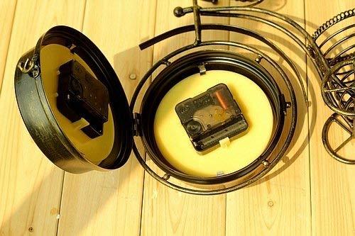 YingYing Desk and Table Decor Wrought Iron Bicycle Table Clock Rural Double-Sided Quiet Home Sitting Room Decorative Table Clocks