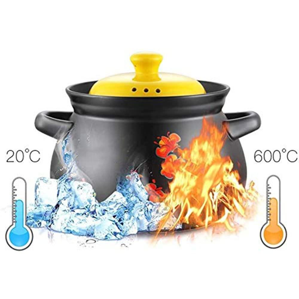 ZJXDPBF Casserole With lid, Cast Iron Pot with Lid, Non-Stick Cooking Pan, Casserole, Enameled Cast Iron Casserole Dish with Lid, Clay Casserole Pot Terracotta Stew Pot Clay Cooking Pot